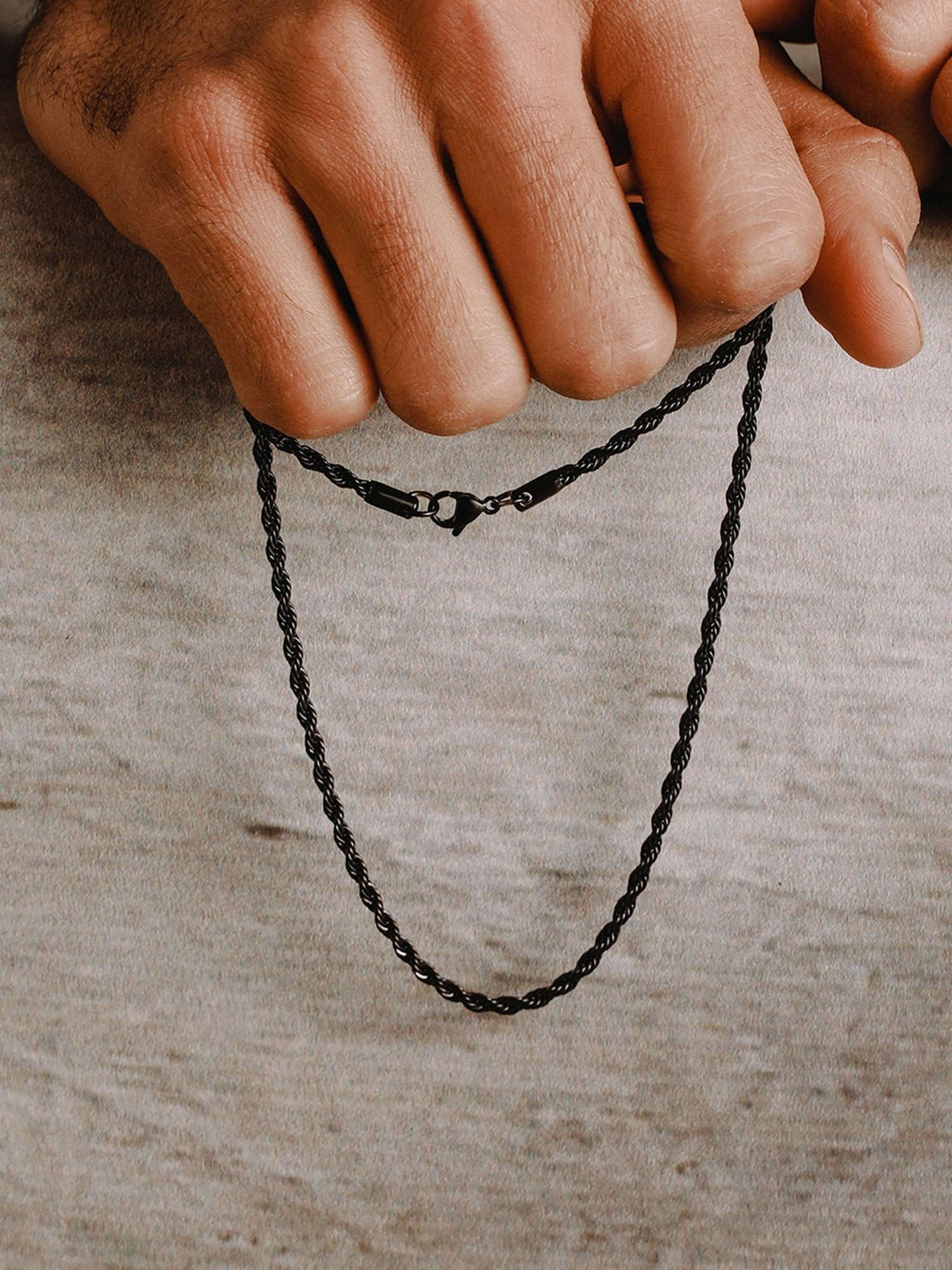 Aatmana Men Black Stainless Steel Chain