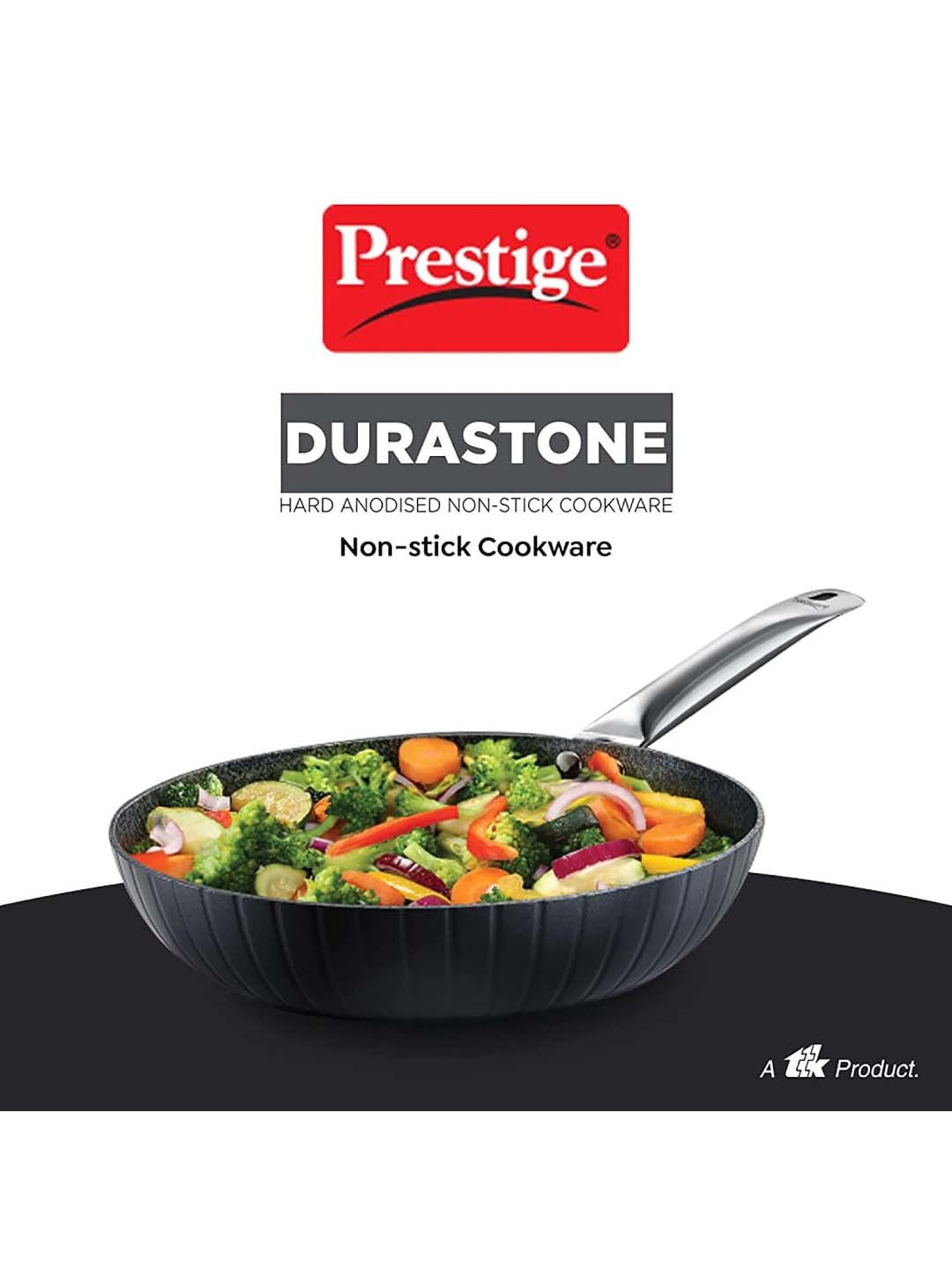 Prestige Black Hard Anodised 24 cm Non-Stick 6-Layer Fry Pan (1.9 L)