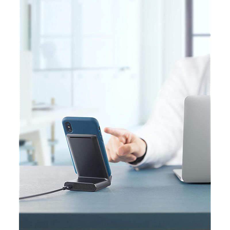 Wireless Charger PowerWave 75 Stand with Internal Cooling Fan 75W for iPhone 11 11 Pro 11 Pro Max Xs Max XR XS X 8 8 Plus 10W for Galaxy S10 S9 Note 10 with Quick Charge Adapter