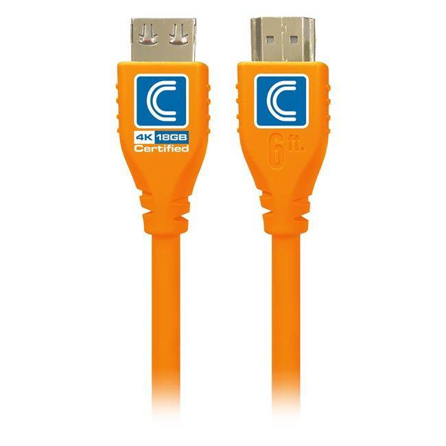 Comprehensive MHD18G-3PROORG MicroFlex Pro AV & IT Certified 4K60 18G High Speed HDMI Cable with ProGrip, Orange - 3 ft.