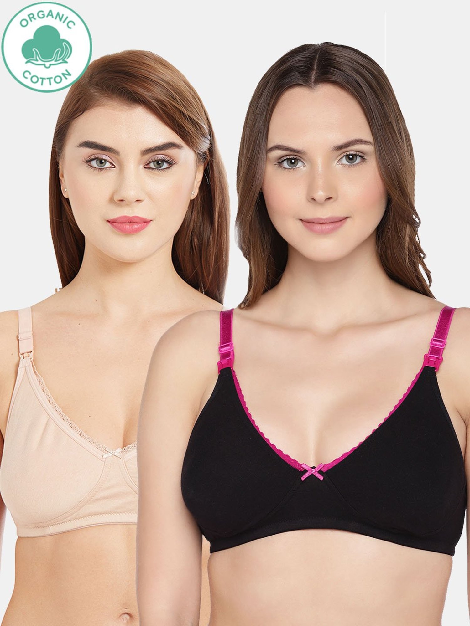 Inner Sense Multicolored Non Wired Non Padded Nursing Bra (Pack Of 2)