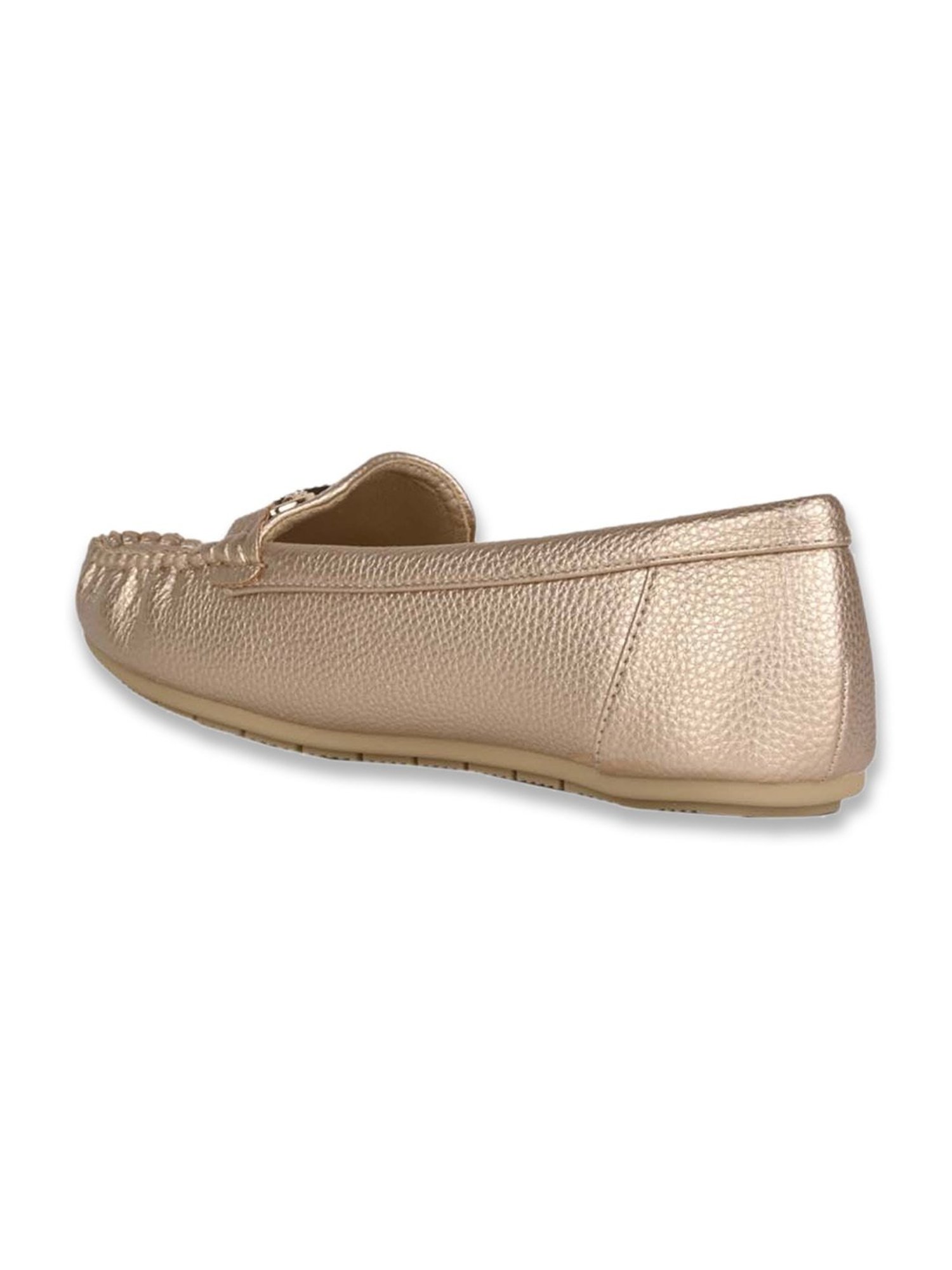 Jove Women's Golden Casual Loafers