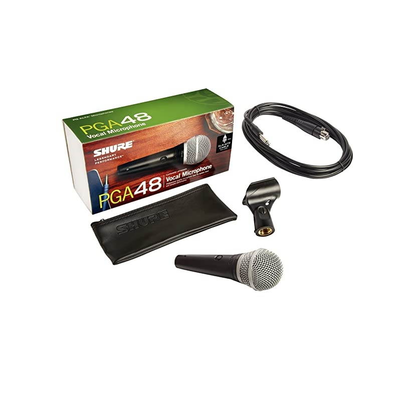 Dynamic Microphone, XLR Connector, Black, 5.00 x 10.00 x 3.50 (PGA48-QTR)