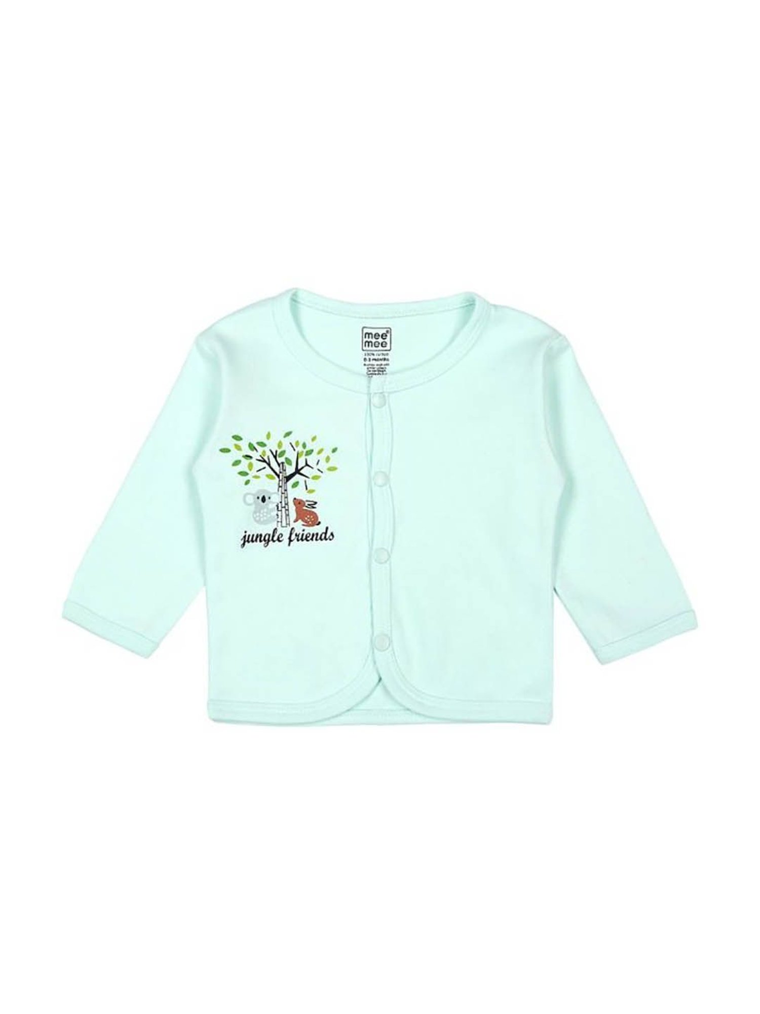 Mee Mee Kids Green & White Printed Full Sleeves Jhablas (Pack Of 2)