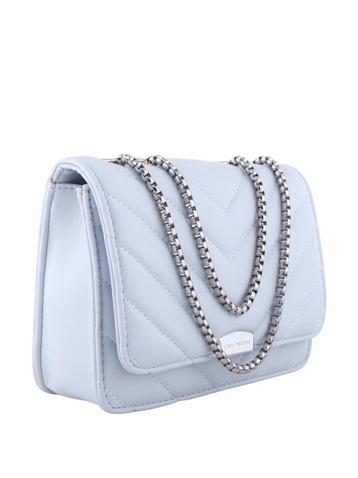 Lino Perros Blue Quilted Medium Shoulder Bag