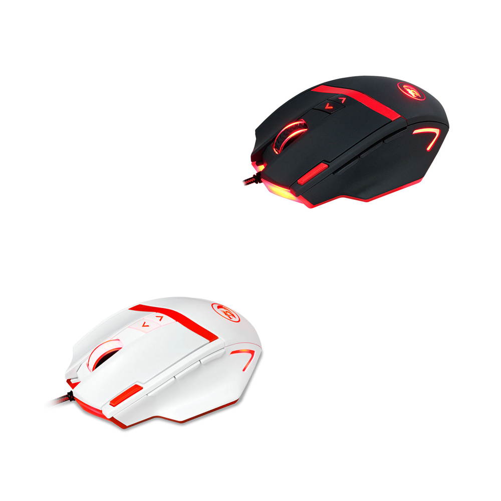 REDRAGON 16400DPI Adjustable Wired Gaming Mouse 9 Programmable Buttons 1 Profile Button 5 Programmable User Profiles Weight Tuning Catridge for PC