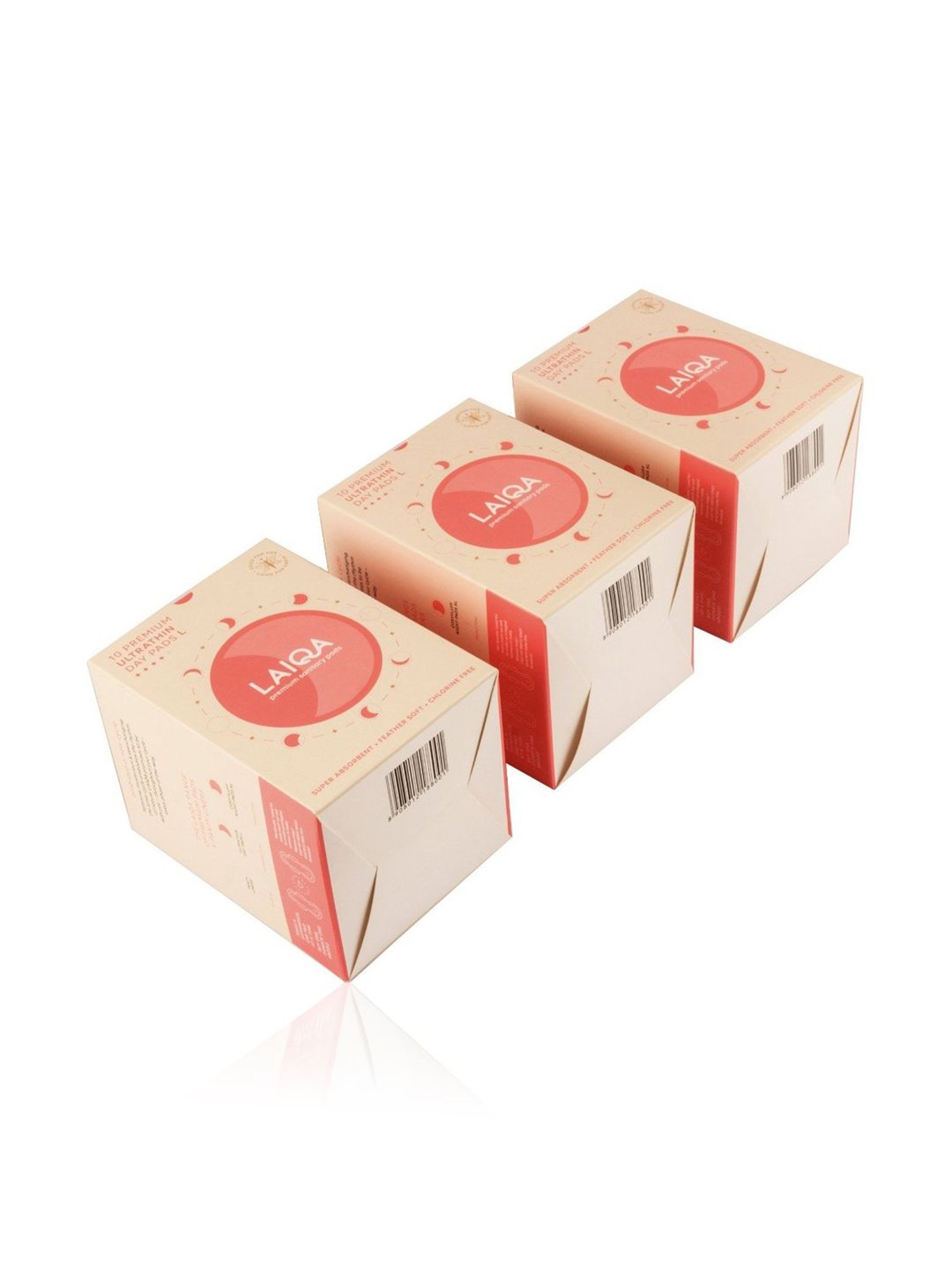 LAIQA Moderate Flow Large Day Pads (Pack of 3) L - 30 Pads