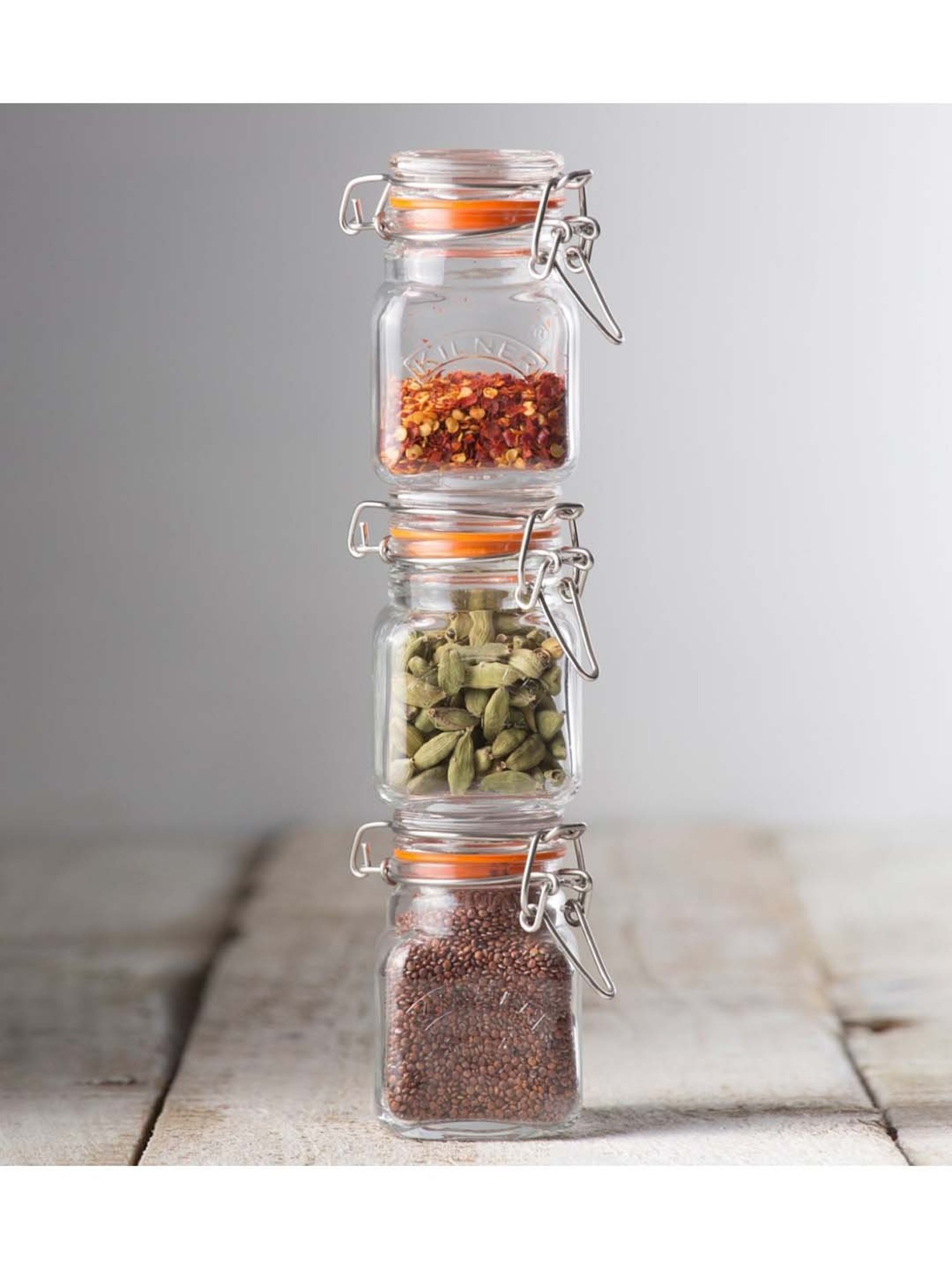Kilner Transparent 8.6 cm Spice Clip Top Jar (0.07 L) - Set of 4