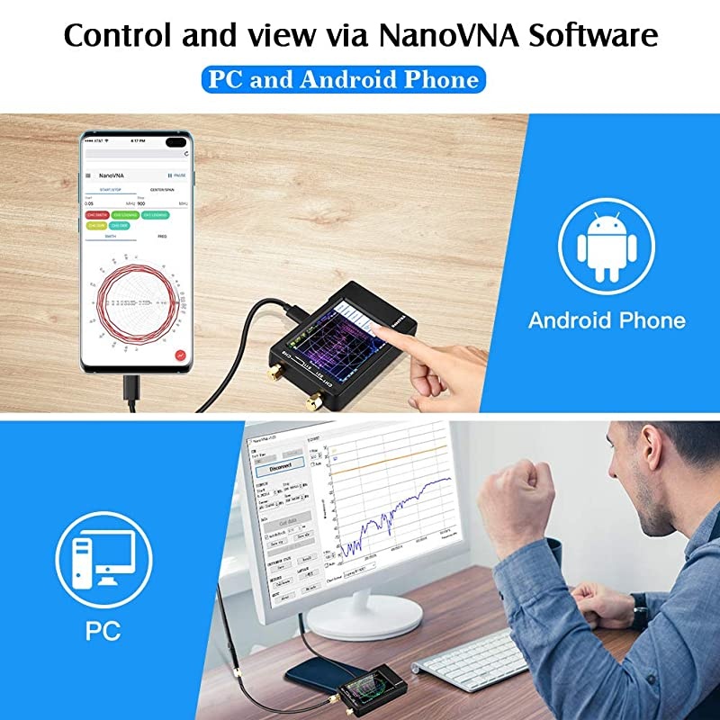 VNA Vector Network Analyzer 10KHz 15GHz HF VHF UHF Antenna Analyzer Measuring S ParametersVoltage Standing Wave Ratio Phase Delay Smith Chart with Shell Case