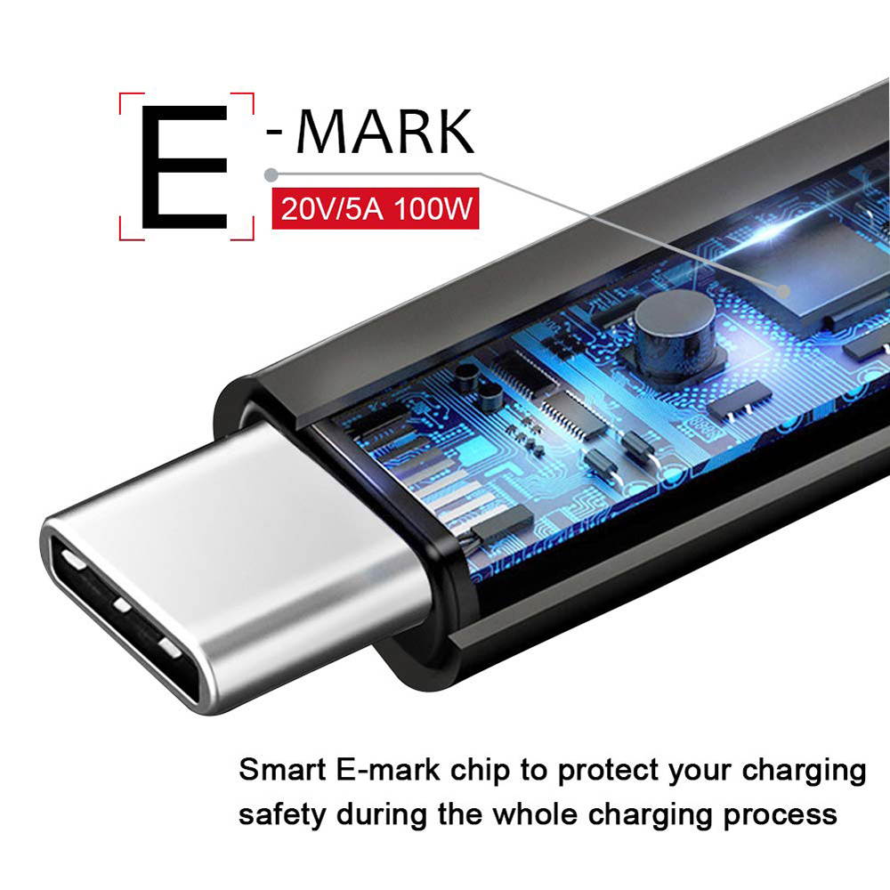 USB C to USB C 3.1 Gen2 Cable Fast Charge Video Cable(6.6ft/2m), 100W 20V/5A 10Gbps Fast Data Transfer, 4K Video Output for Samsung Galaxy S20 Note 10+,iPad Pro,Macbook Pro, HUAWEI MateBook