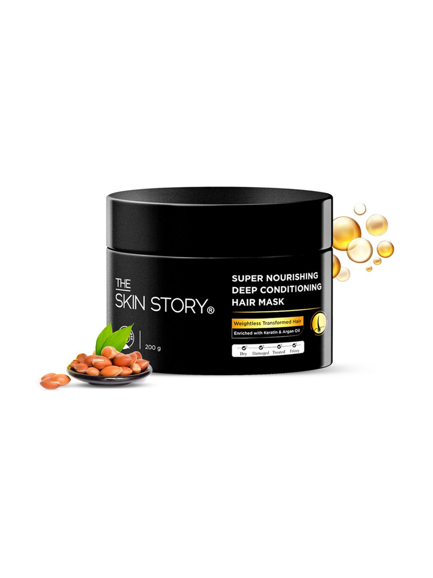 The Skin Story Keratin & Argan Oil Super Nourishing Deep Conditioning Hair Mask - 200 gm