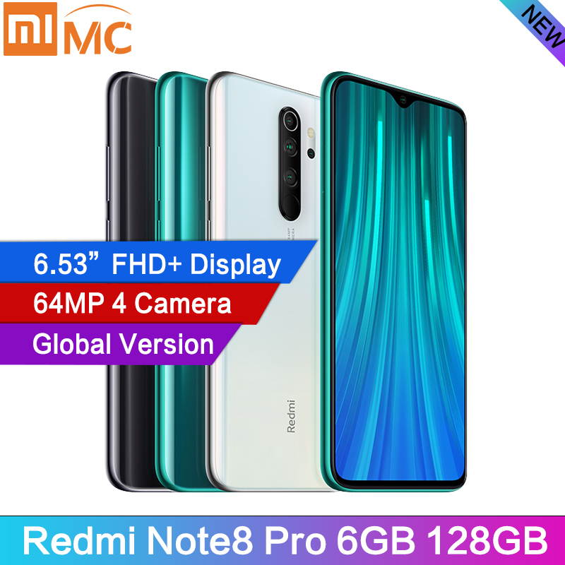 Global Version Xiaomi Redmi Note 8 Pro 6GB 128GB MTK Heilo G90T Mobile Phone Quad Cameras smartphone 64MP 4500mah NFC 18W