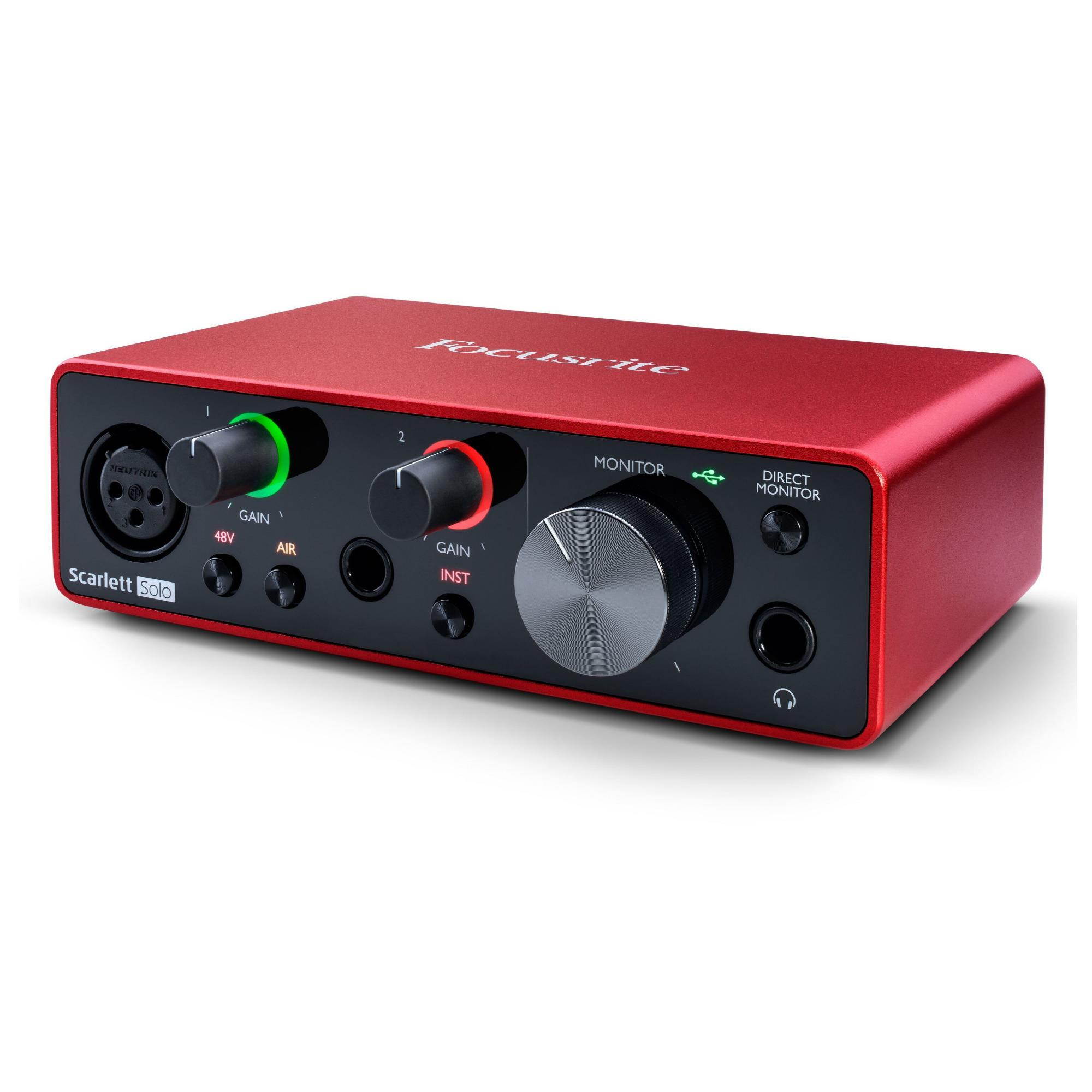 Focusrite Scarlett Solo 3rd Gen USB Audio Interface with Headphones Bundle
