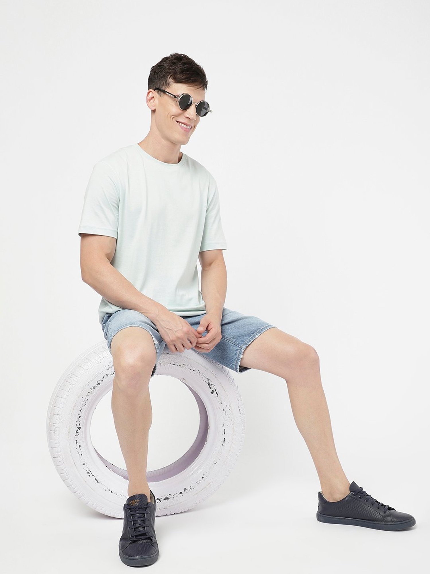 Passion Light Blue Regular Fit Denim Shorts