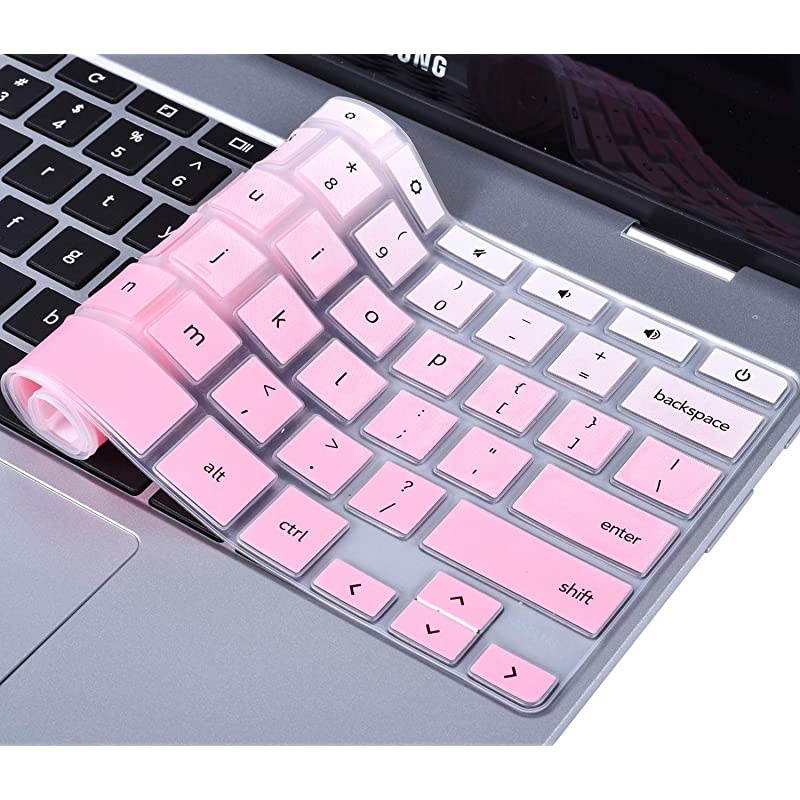 Keyboard Cover Compatible 2019 2018 Samsung Chromebook Pro 122 Samsung Chromebook Plus XE520QAB XE525QBB XE521QAB 122 inch Anti Dust Waterproof Protective Skin Gradual Pink