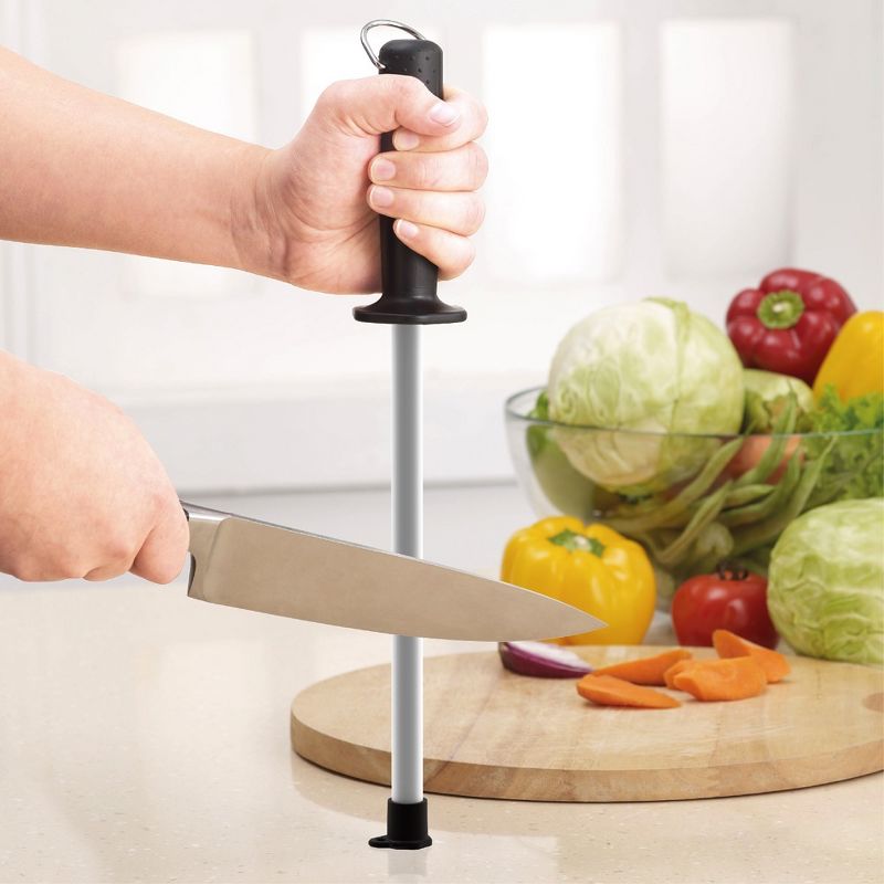 Messermeister 12 Inch Ceramic Rod Sharpening Steel for Home Kitchen Knife and Blade Honing Alignment