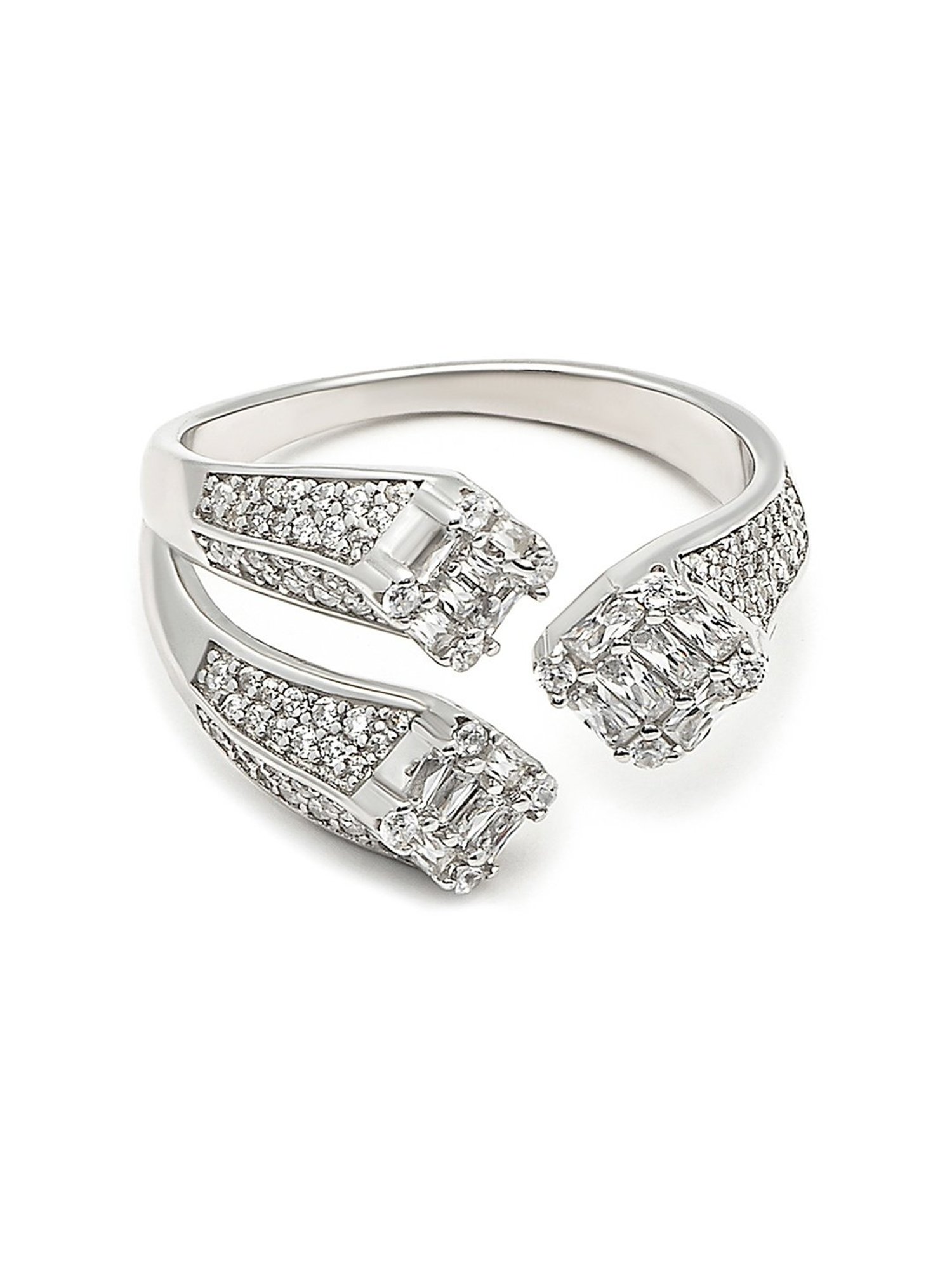 Silberry 92.5 Sterling Silver Crystal Luxe Ring