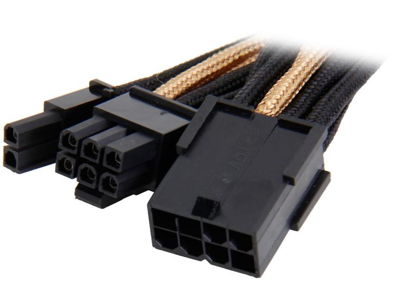 Silverstone PP07-PCIB Sleeved Extension Power Supply Cable, 1 x 8pin to PCI-E 8pin(6+2) Connector