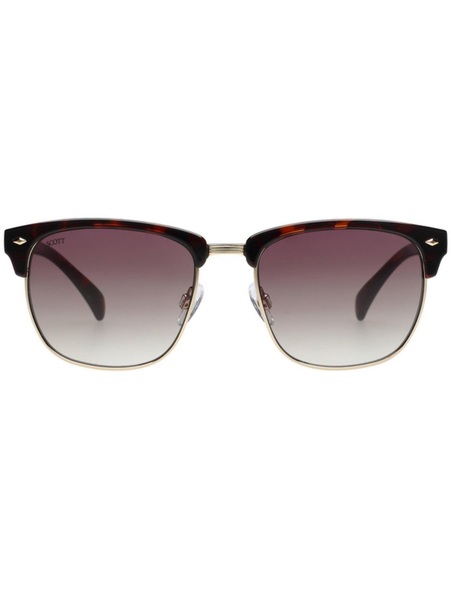 SCOTT Brown Clubmaster UV Protection Unisex Sunglasses