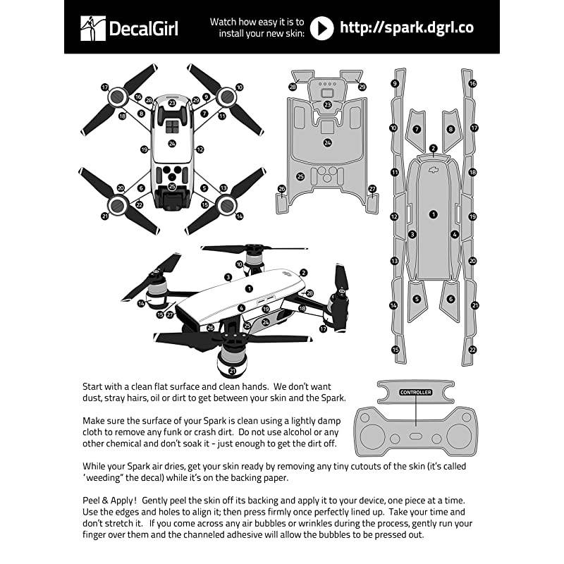 Neptune Decal for Drone DJI Spark Kit Includes Drone Skin Controller Skin and 1 Battery Skin