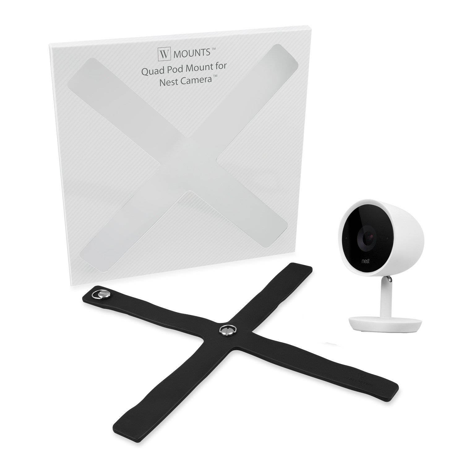 Versatile Quadpod Mount for The Nest Cam IQ - Made of, Sturdy Silicone. Attach Your Nest Cam IQ Wherever You Like Without Tools or Wall Damage by Wasserstein (Black)