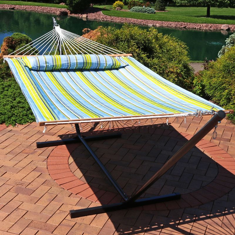 Blue Wave Island Retreat 15' Hammock Set - Blue Cover