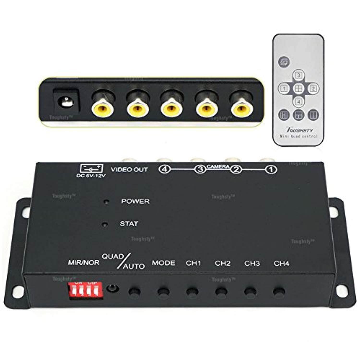 toughsty 4ch mini color video quad splitter multiplexer processor switcher for cctv security camera
