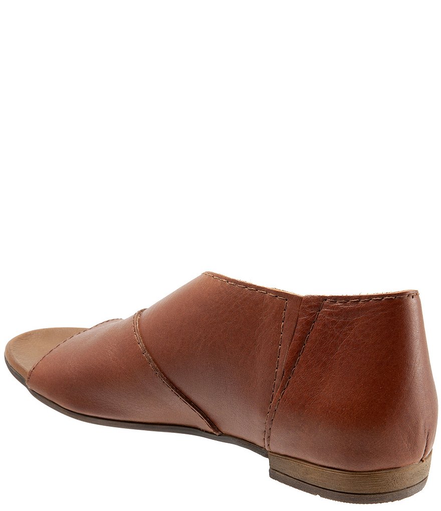 Bueno Tanner Leather Asymmetric Slip Ons