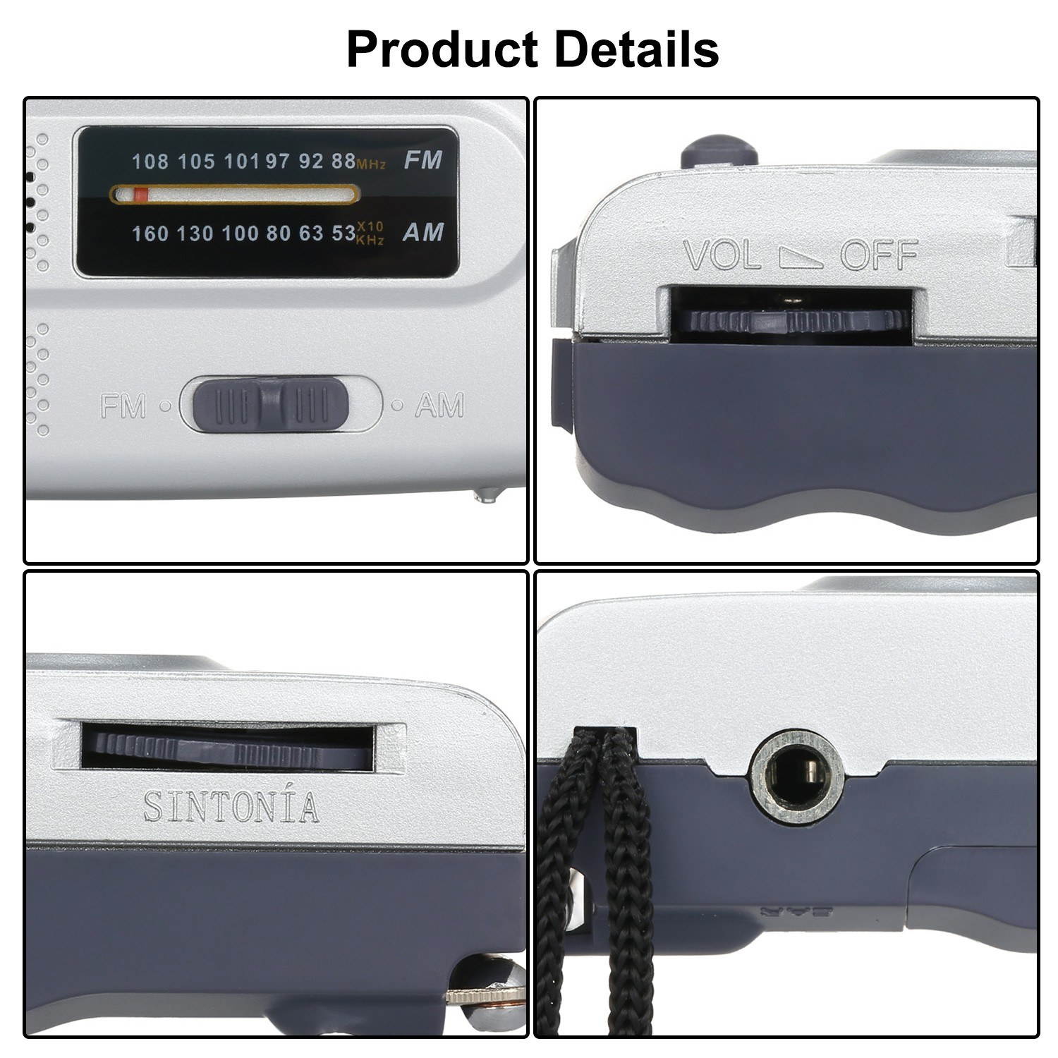 INDIN BC-R28 AM FM Radio Portable Pocket Radio Digital Music Player Mini Speaker for House & Outdoor