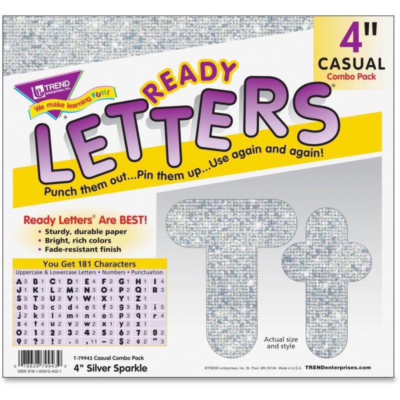 Trend Sparkle 4" Casual Ready Letters Combo Pack