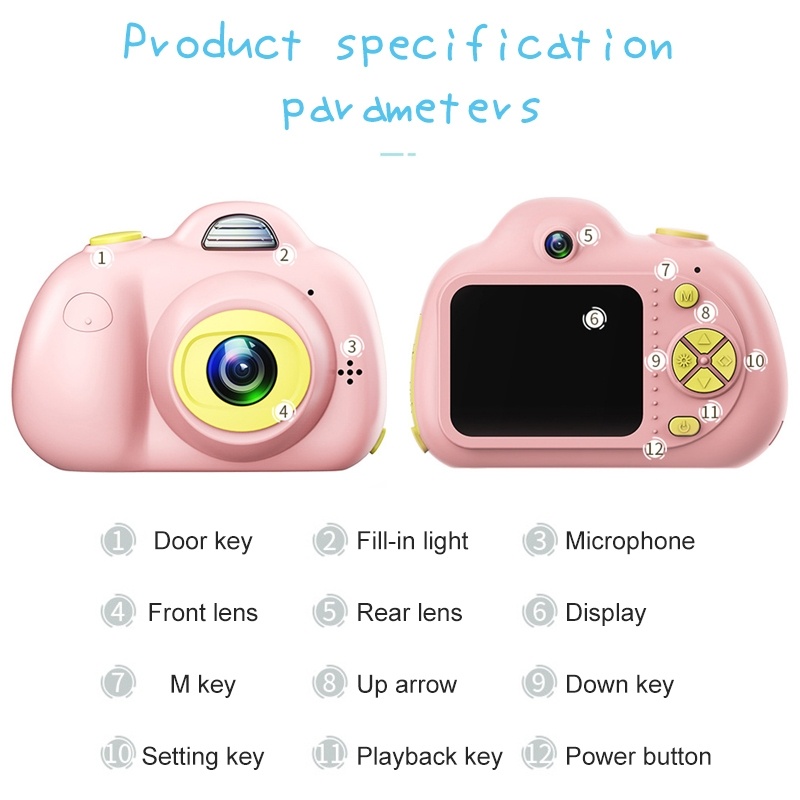 2.0 Mega Pixel 2.0 inch TFT Screen Silicone Shockproof Digital SLR Camera for Children