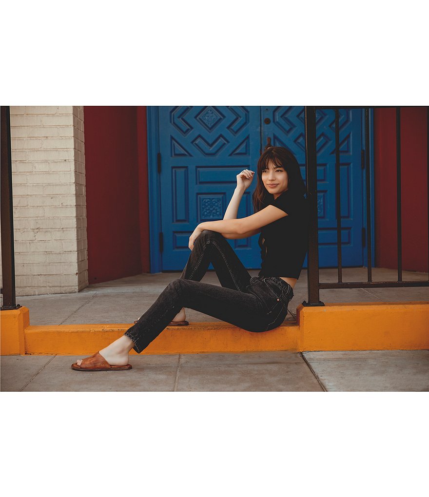 Bed Stu Kate Tanned Leather Flat Slide Sandals