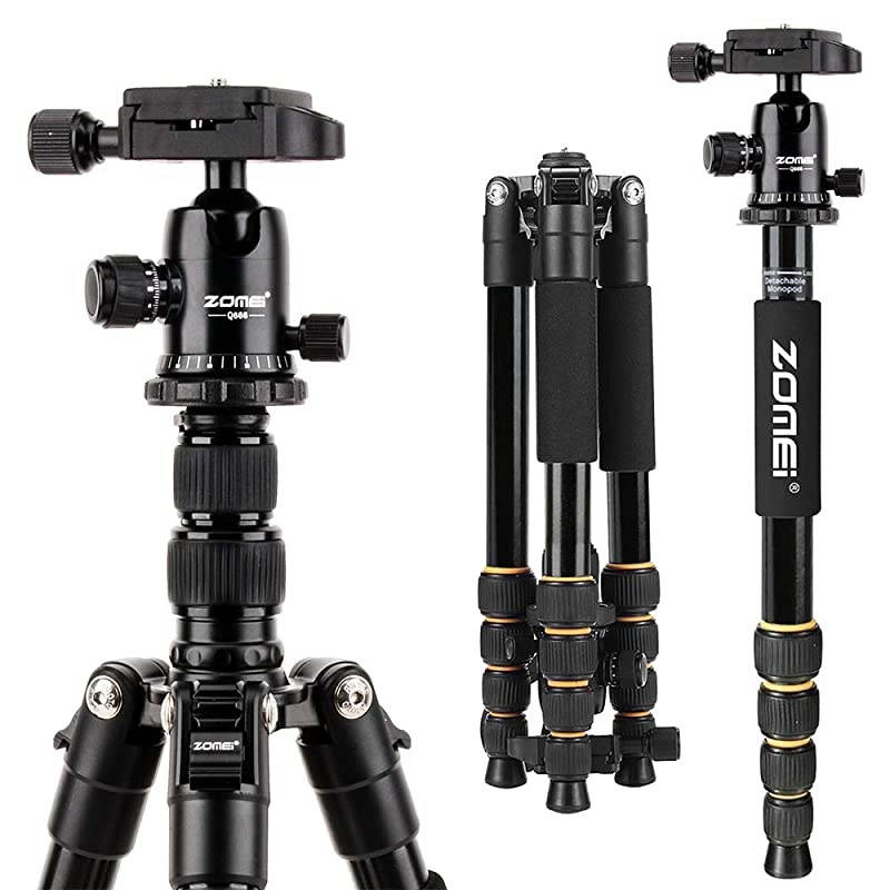 Aluminum Portable Tripod with Ball Head Heavy Duty Lightweight Professional Compact Travel for Nikon Canon Sony All DSLR and Digital Camera