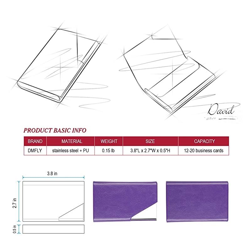 Card Holder, Metal Card Case Pocket, Card Holder for Women & Men, Professional PU Leather Card Holders Name Card Holder Purse Card Case with Magnetic Closure, Black-xbz