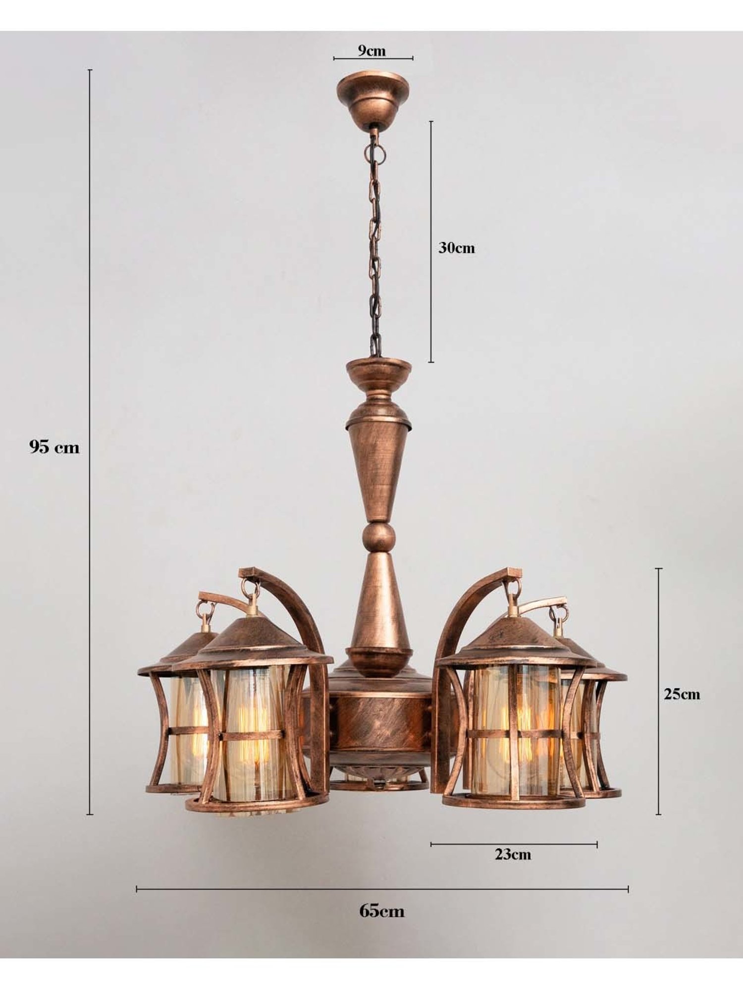 Fos Lighting Antique Brass Finish Allure 5 Light Chandelier - Set of 1