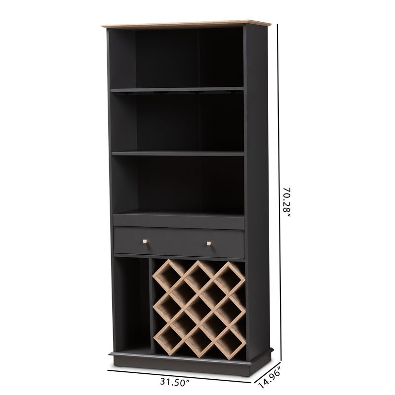 Austin Wine Cart Brown/Black - Linon