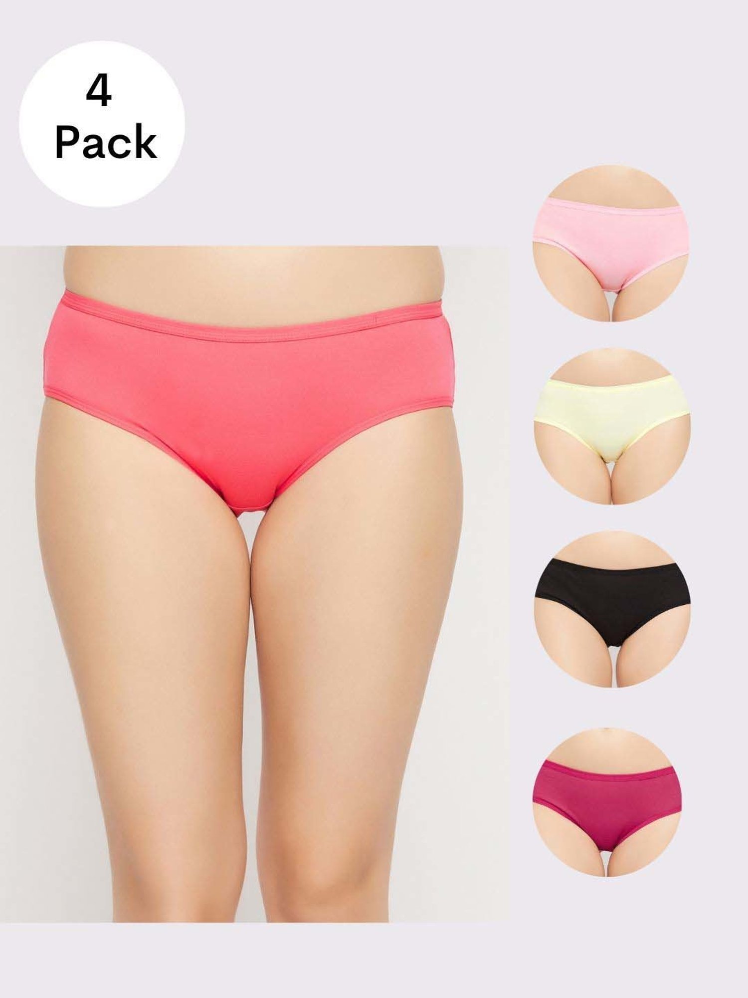 Secrets By ZeroKaata Assorted Cotton Hipster Panties - Pack Of 4