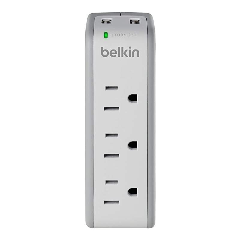 BST300 3Outlet USB Surge Protector wRotating Plug Ideal for Mobile Devices Personal Electronics Small Appliances and More 918 Joules