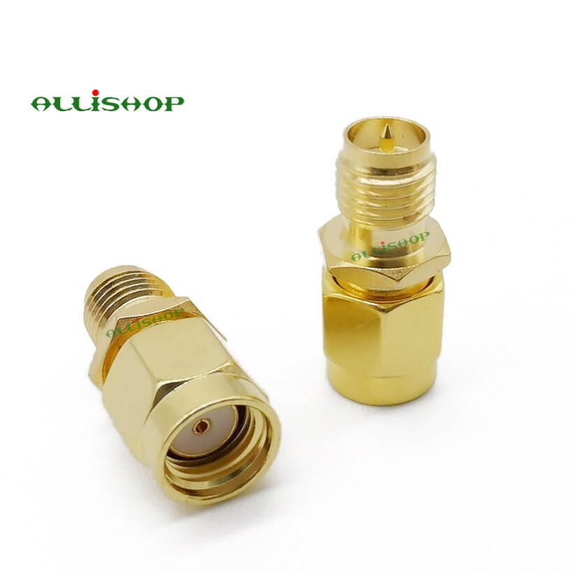 RF SMA Straight Goldplated RP SMA Male Plug to RP-SMA Female Jack (Male Pin) RF Coax Adapter Convertor