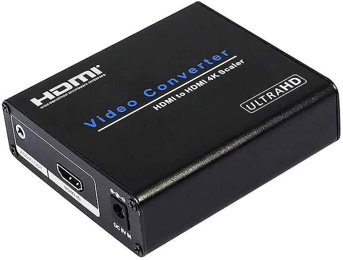 Docooler AM-9H20 HDMI Adapter HDMI to HDMI 4K Scaler Amplifier HDMI Down/Up Scaler Converter Switch for HDTV Blue-DVD Portable US Plug