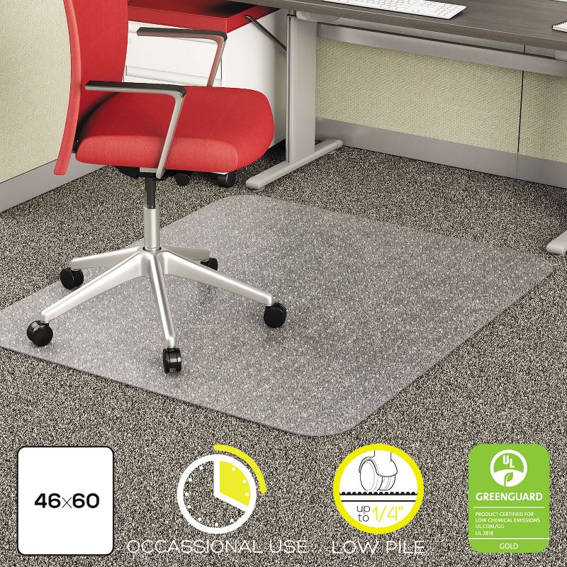 3'10"x5' Rectangle Solid Office Chair Mat Clear - Deflecto