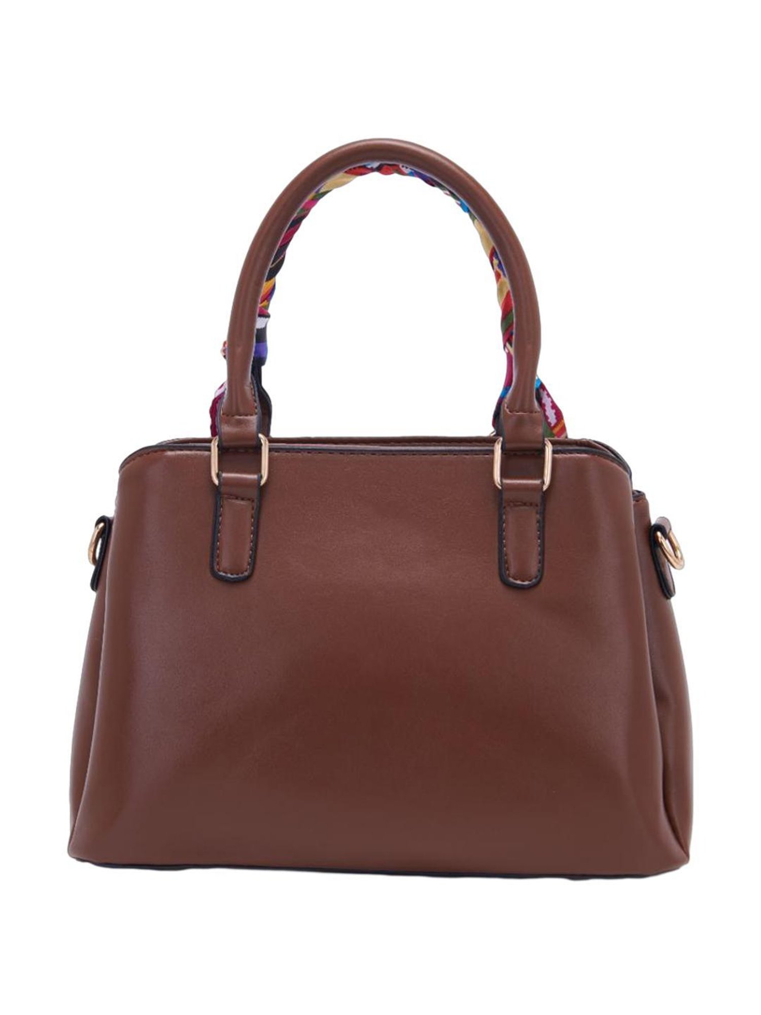 Pierre Cardin Brown Solid Satchel Handbag