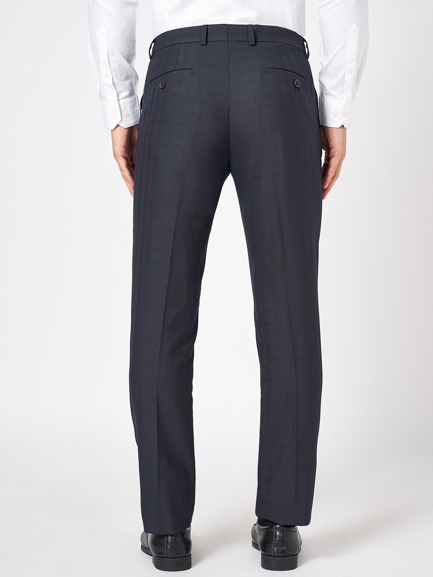 Byford By Pantaloons Black Slim Fit Texture Trousers