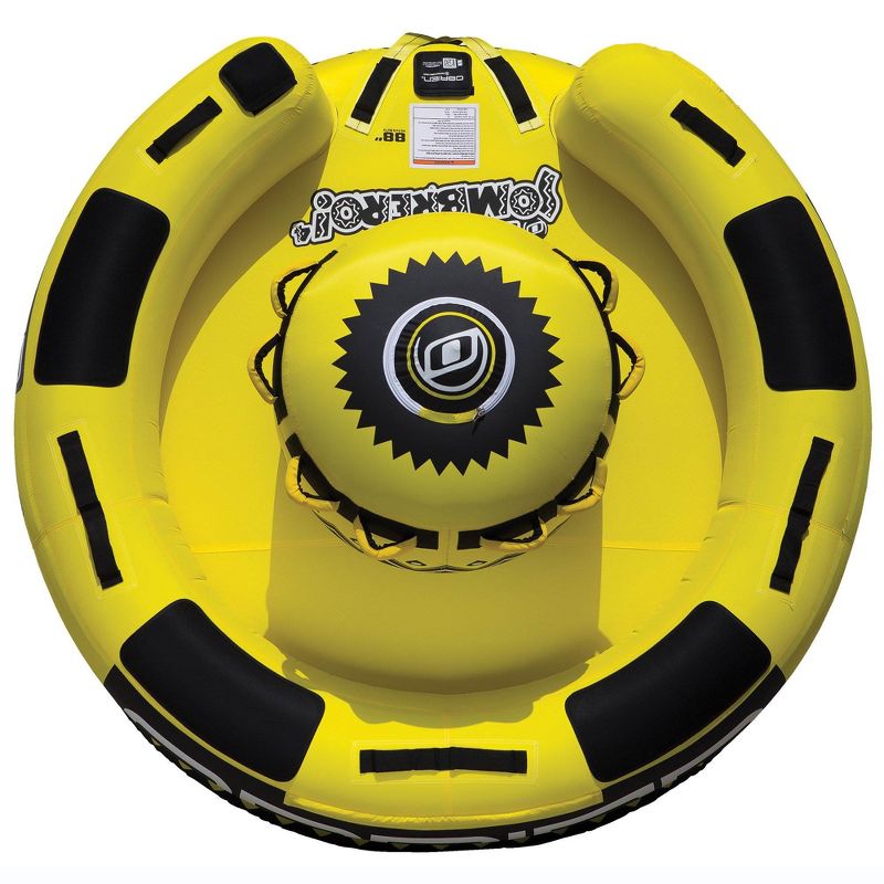 OBrien Inflatable 4 Person Sombrero Towable Boat Lake Water Raft Tube, Yellow