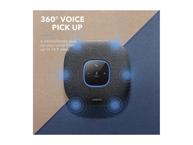 Anker PowerConf S3 Bluetooth Speakerphone with 6 Mics, Enhanced Voice Pickup, 24H Call Time, App Control, Bluetooth 5, USB C, Conference Speaker Compatible with Leading Platforms, Home Office