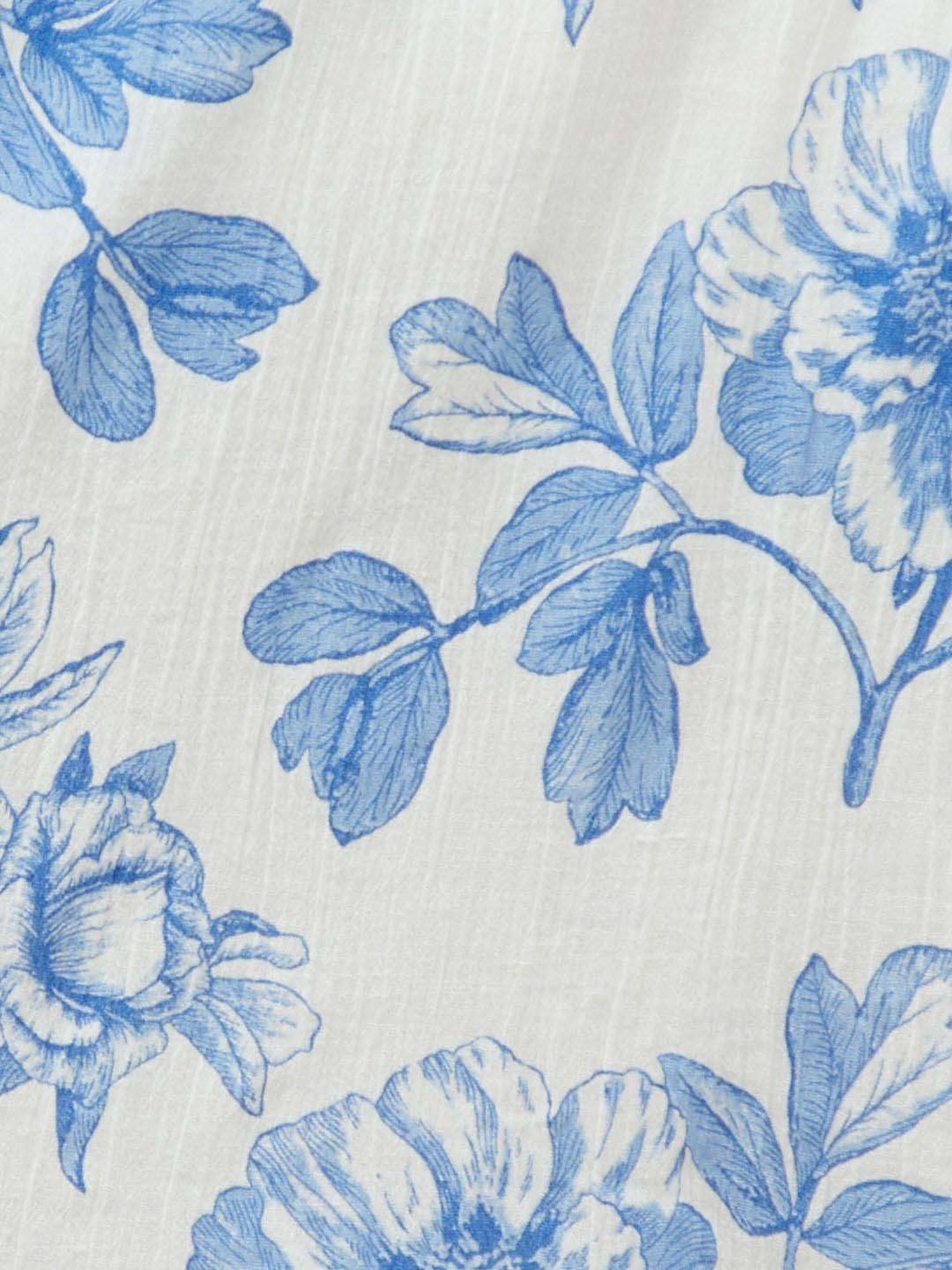 Colour Me by Melange White & Blue Cotton Floral Print Maxi Skirt