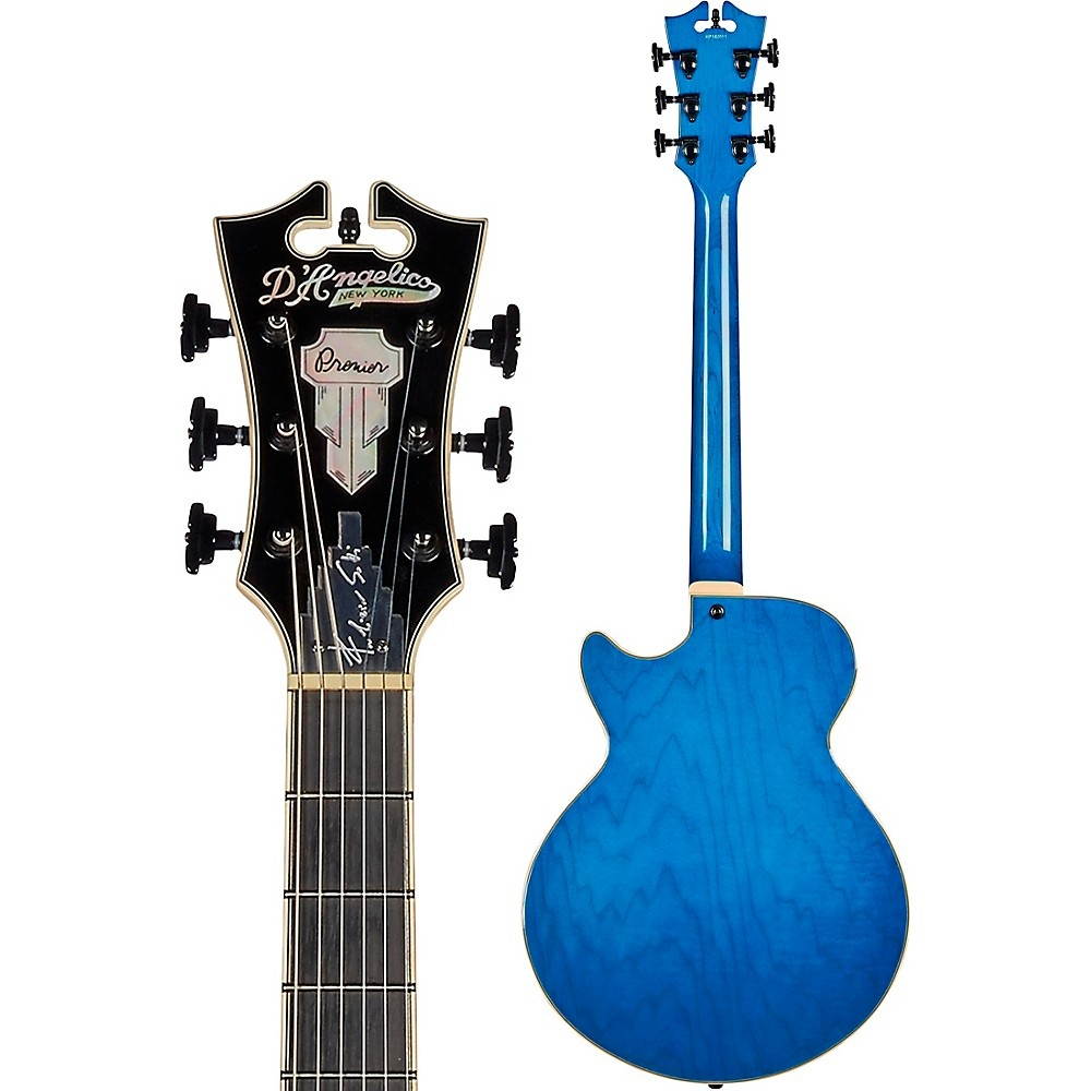 D'Angelico Premier Series SS Fabrizio Sotti Semi-Hollow Electric Guitar Fabrizio Blue
