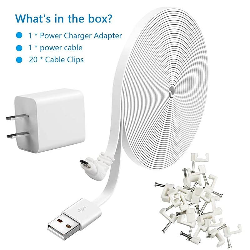 30FT Power Cables and Charger for Arlo Pro Pro 2 and Arlo Go Weatherproof Outdoor Indoor Solved The Need to Constantly Charge Batteries Arlo Charging Cable Arlo Power Cord White