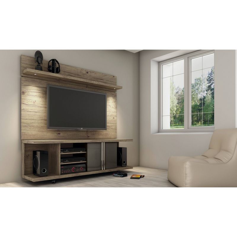 Park 1.8 Floating Wall TV Panel with Led Lights Natural - Manhattan Comfort