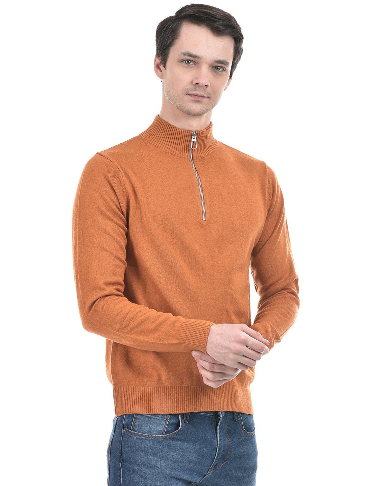 Numero Uno Tan Regular Fit Sweater